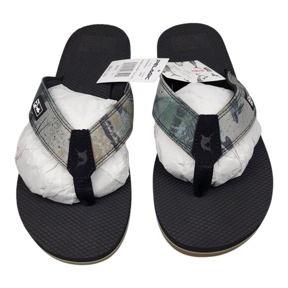Pelagic Offshore Army Camo Black Sandals Flip Flops Size 11 NWT New